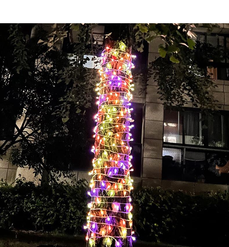 Solar Color-Changing LED Starry String Lights - Waterproof Popcorn Fairy Lights for Camping and Outdoor Tent Decor