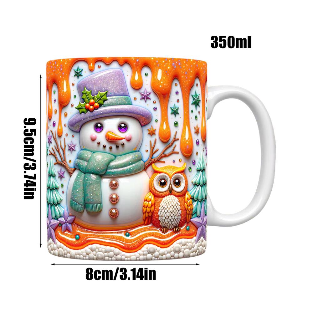 

Керамическая кофейная кружка 3D-расписанная рождественским снеговиком кофейная чашка Чай Чашки для горячего чая Чашка для молочного чая Кружка для завтрака Кухонная чашка кружка для воды 350ml