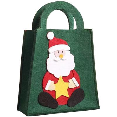 Santa Snowman Themed Christmas Candy Bag for Kids Large Non Woven Fabric Present Bag Suitable for Holiday Parties