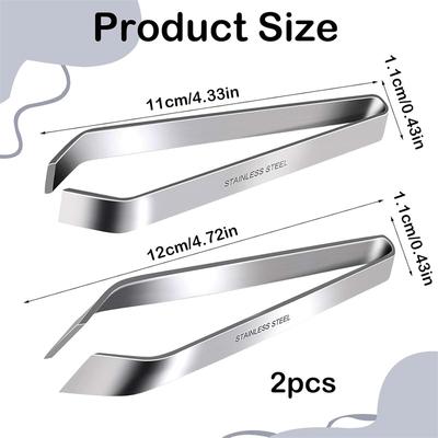 2pcs Fish Bone Tweezers Stainless Steel Fish Bone Tweezers Slant Pliers Remover Set Kitchen Fish Bone Remover with Non-Slip Grip