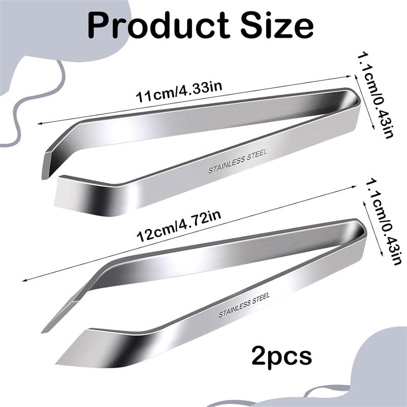 2 Stück Fischgrätenpinzetten Edelstahl Fischgrätenpinzetten Schräge Zangen Entferner Set Küche Fischgrätenentferner mit rutschfestem Griff