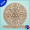 1 pièce Boîte Métallique Ronde Art Mural Nœud Celtique Symboles Astrologiques Plaque d'Aluminium Plate Décoration de Maison Bureau Studio de Yoga