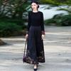 Women's Ethnic Style Retro Jacquard Embroidery Wide-Leg Culottes.