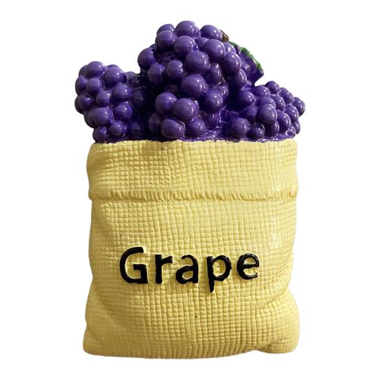 

3D Simulated Food Refrigerator Magnet Resin Fruit Bread Fridge Magnet Home Kitchen Office Whiteboard Locker Magnetic Grape
