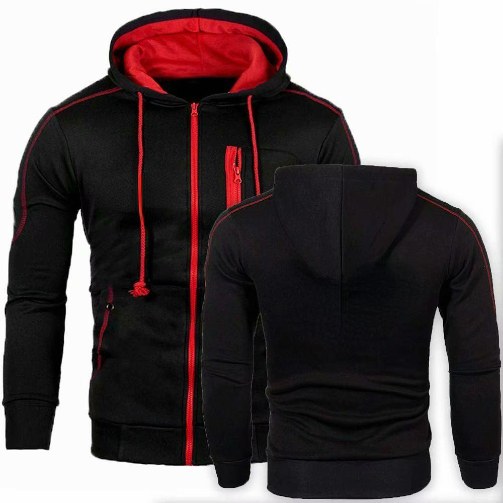 

Мужская толстовка, пальто, куртка, верхняя одежда, джемпер, свитер, мужская осенне-зимняя толстовка с капюшоном M чёрный