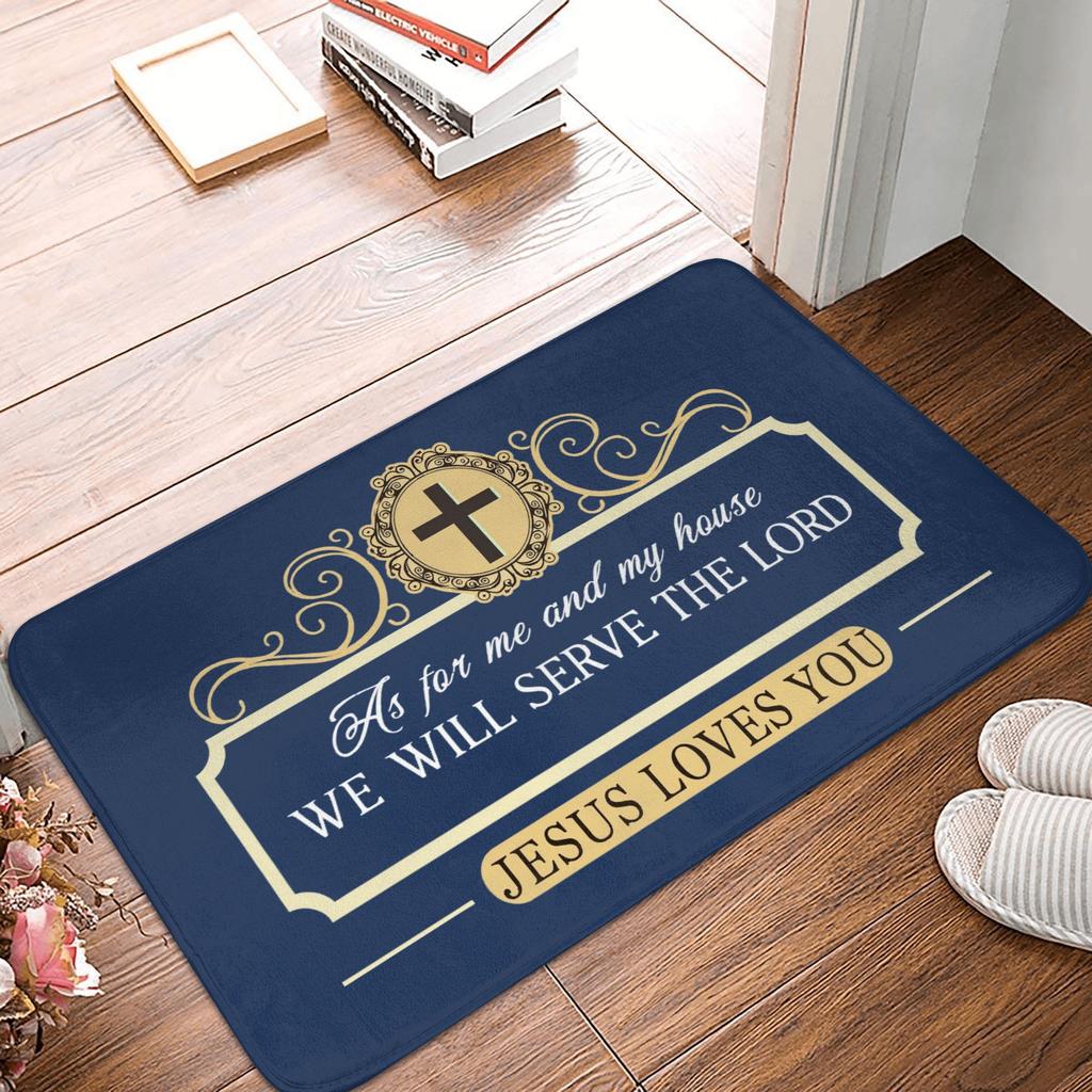 Jesus Religious Door Floor Kitchen Bathroom Mats Anti-Slip Outdoor Doormat Bedroom Balcony Entrance Carpet Rug