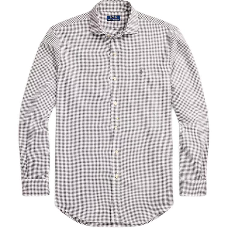 

Рубашка с длинным рукавом в клетку Polo Ralph Lauren, однобортная, мужская, серая 100032845 S