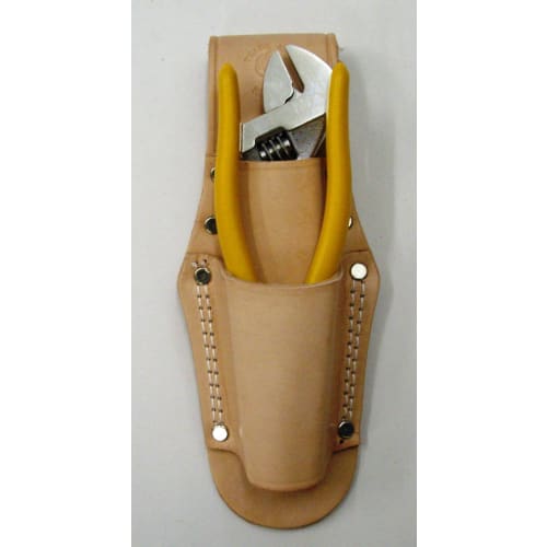 KOZUCHI Tanned Leather Pliers Holder, 2-Tier, Double-Stitched, Embossed, SP-02