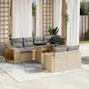 VidaXL Garden Lounge Set 11 Pcs with Beige Cushions Wicker 3274582