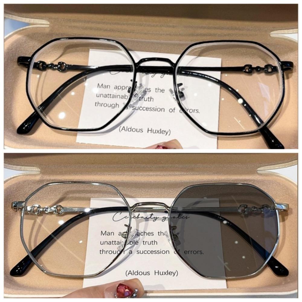 Photochromic Anti Blue Light Eyeglasses For Women UV400 Transition Lenses Replaceable Shades Eyewear