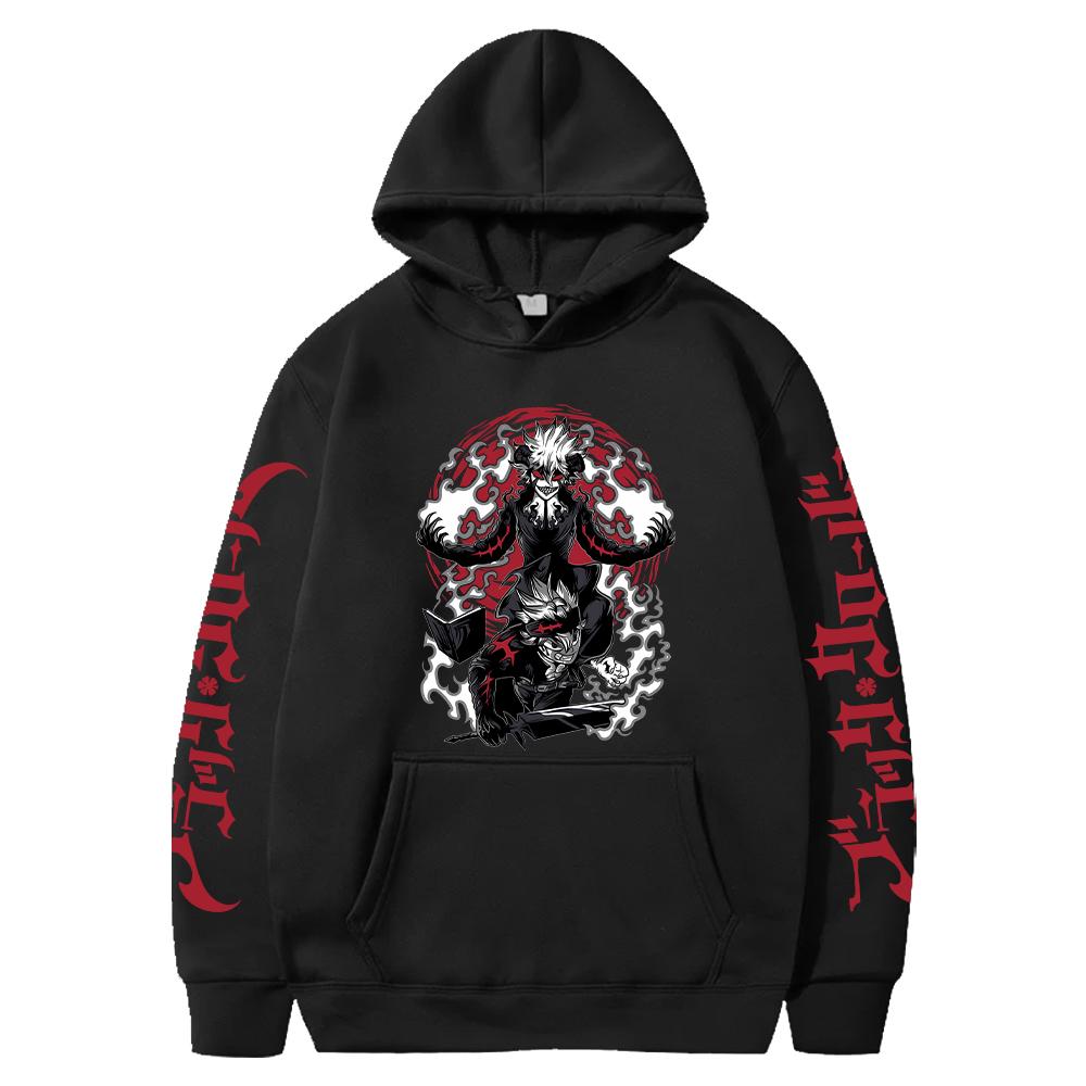 Anime Black Clover Asta Grafikdruck Kapuzenpullover Herren Damen Reißverschluss-Hoodies Lässiges Lockeres Sweatshirt Harajuku Unisex Reißverschlussjacke