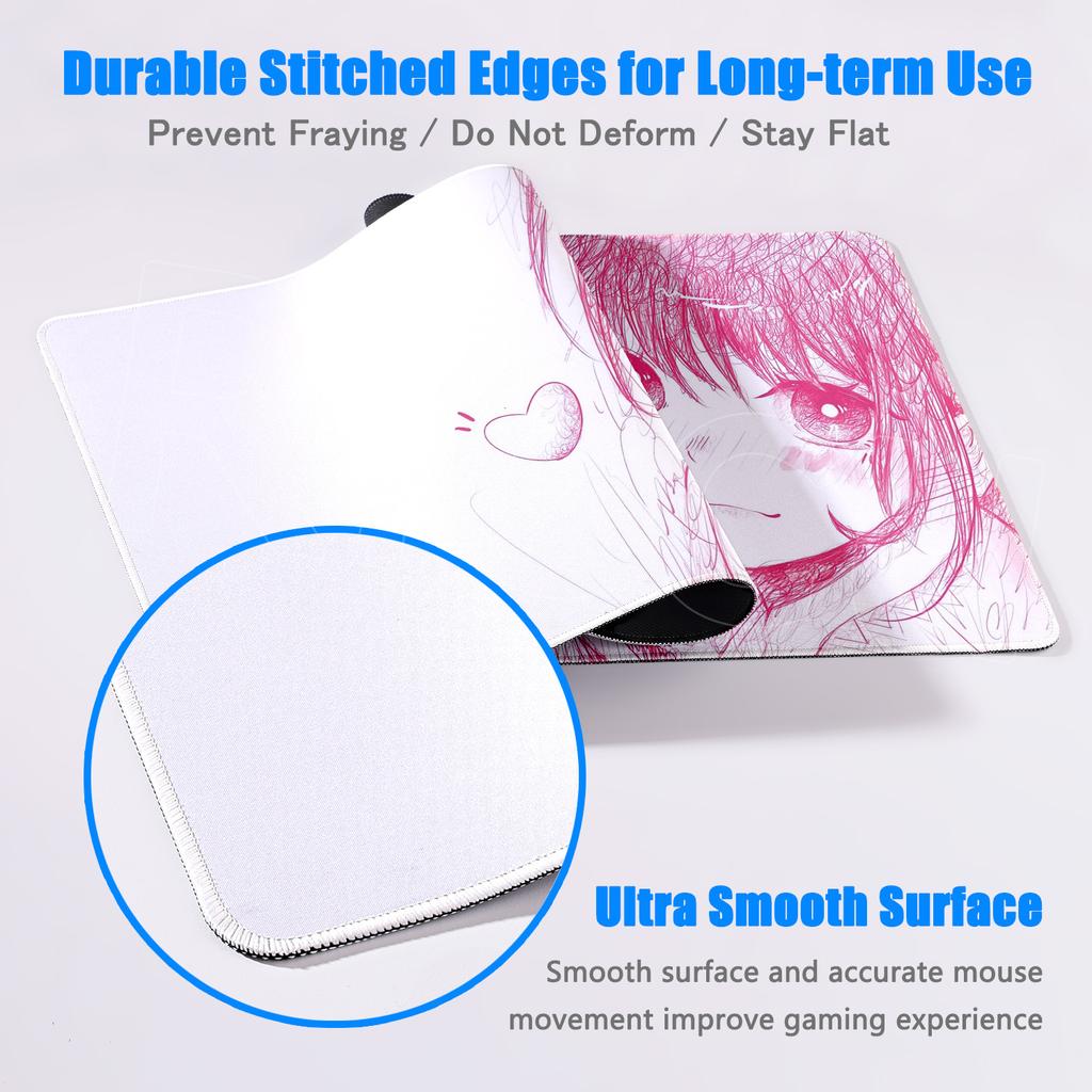 HD Printing Pretty Thread Draft Girl Laptop Mousepad PC Gaming Mouse Pad Computer Mouse Mat Non-slip Carpet Keyboard Mat Deskmat