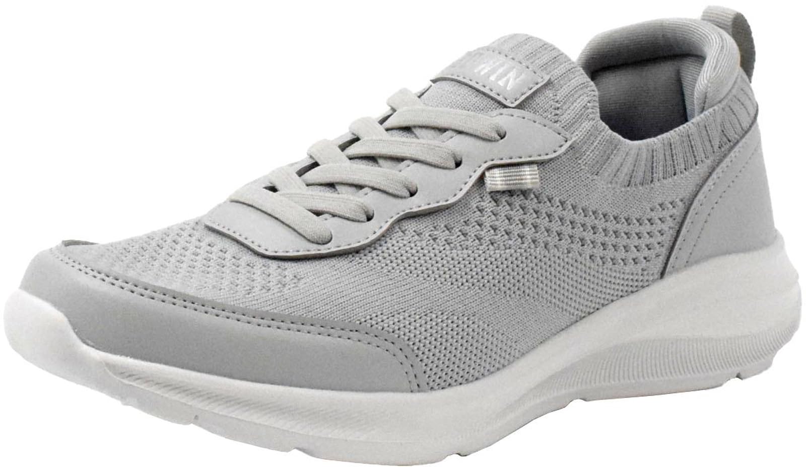 EDWIN Elastic Easy to Size Light Women s Slip-On Sneakers, Lightweight, Stylish, Cute, Mesh, Casual, Match, 24.0 cm, Gray, EDW-4323
