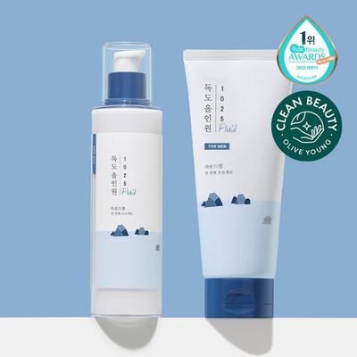 Round Lab para homens 1025 Dokdo All-in-one Fluid 200ml Double Plan, cosméticos populares masculinos coreanos