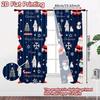 2pcs, 2D FLAT PRINTING Curtains (Without Rod) Festive Wonderland(3) Holiday Halloween Christmas Printed Curtains Yarn Curtains