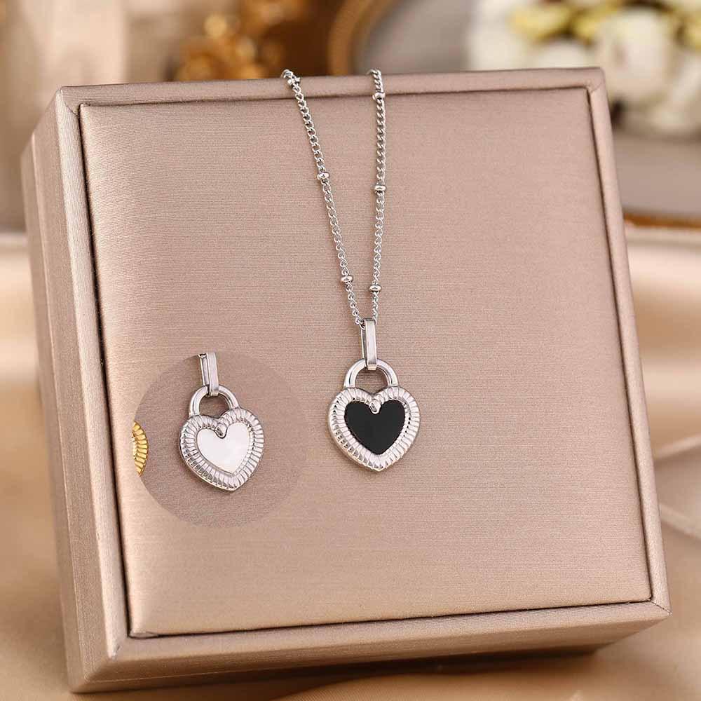 Women's Silver Titanium Steel Necklace with Micro-Inlaid Zircon - Elegant, Durable Clavicle Chain Jewelry