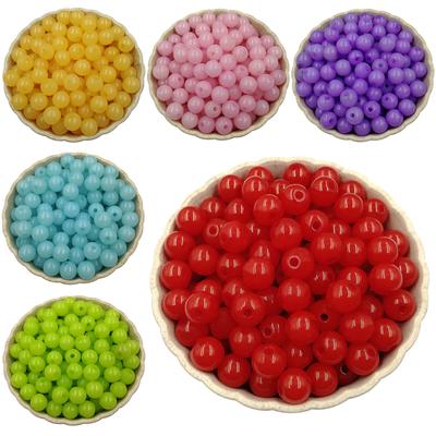Creative DIY Crafts Round Findings Acrylic Beads Beading For Jewelry Making Accessories 8mm Jelly Color 100PCS Fashion