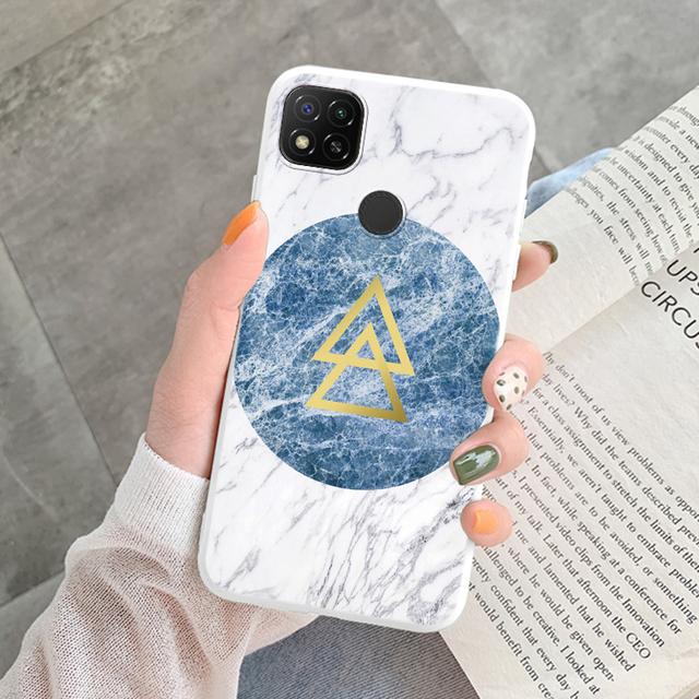 Marmurowy wzór etui na telefon do Redmi 9C 9 C NFC 10A 10 A pokrowiec ochronny różowy silikonowy miękki Funda do Xiaomi Redmi 9C Coque