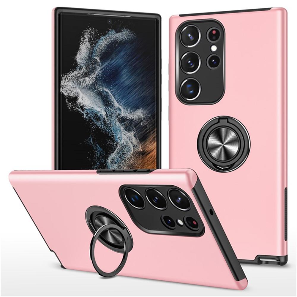 For Samsung Galaxy S25 Ultra Case PC+TPU Phone Cover with Rotatable Ring Holder