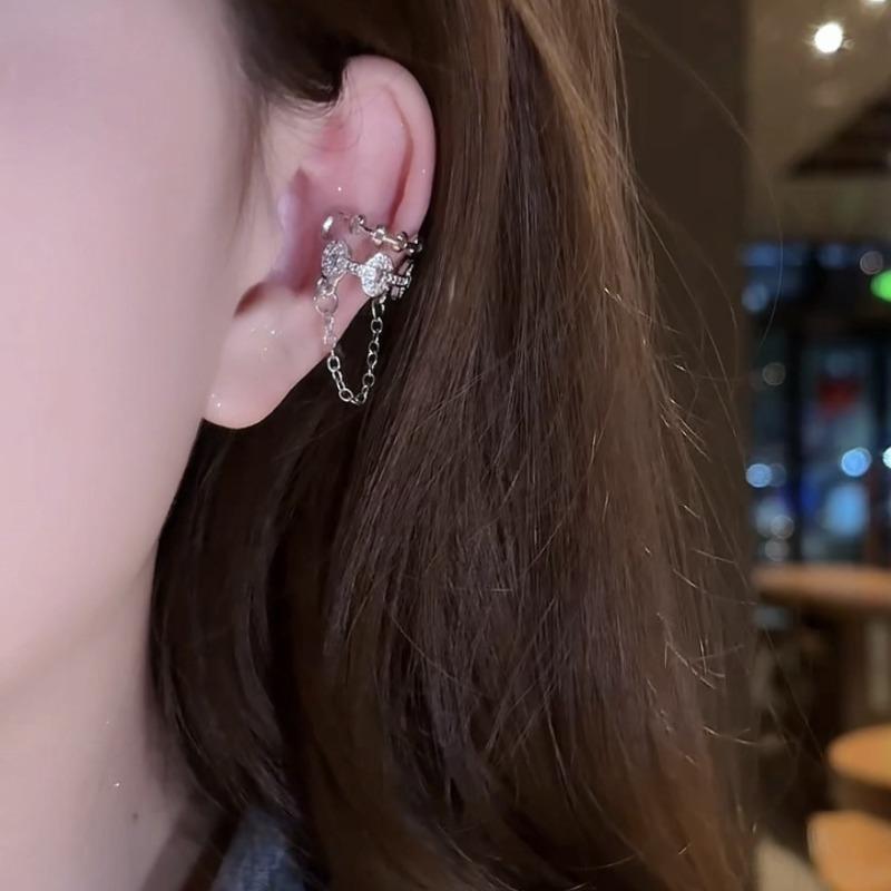 Retro Niche Design Earrings, Cold and Minimalist Earbone Clips Earrings, Temperament Girl Earclips