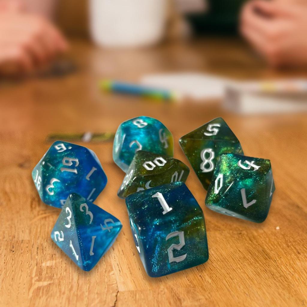 Zestaw 7 elementów wielościennych D8 D10 D12 do gry stołowej DND