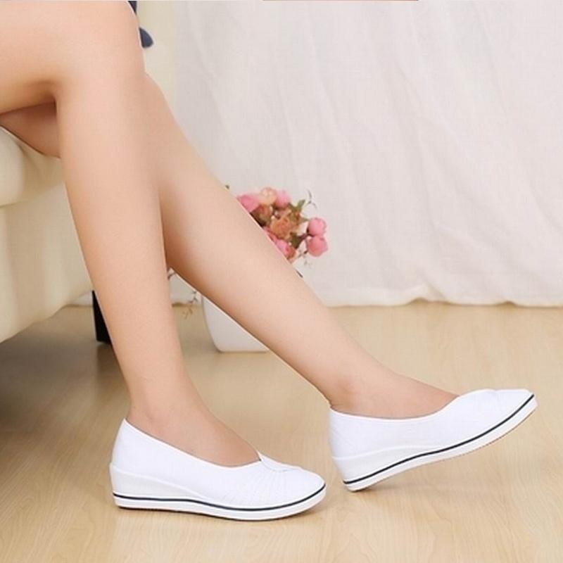 New Fashion 2018 Womens Shoes Single White Shoes Work Size3541 Shoes