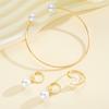 IF ME 4Pcs/Set Simple Earrings Ring Bangle for Women Vintage Exquisite Gold Color Jewelry Set Female Wedding Party Jewelry Gifts