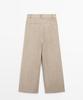 Masimodutti Melange Linen Pleated Pants