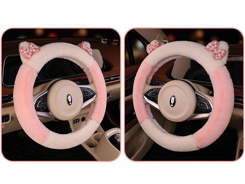 2023 Elegant Knot Kitten Plush Steering Wheel Cover