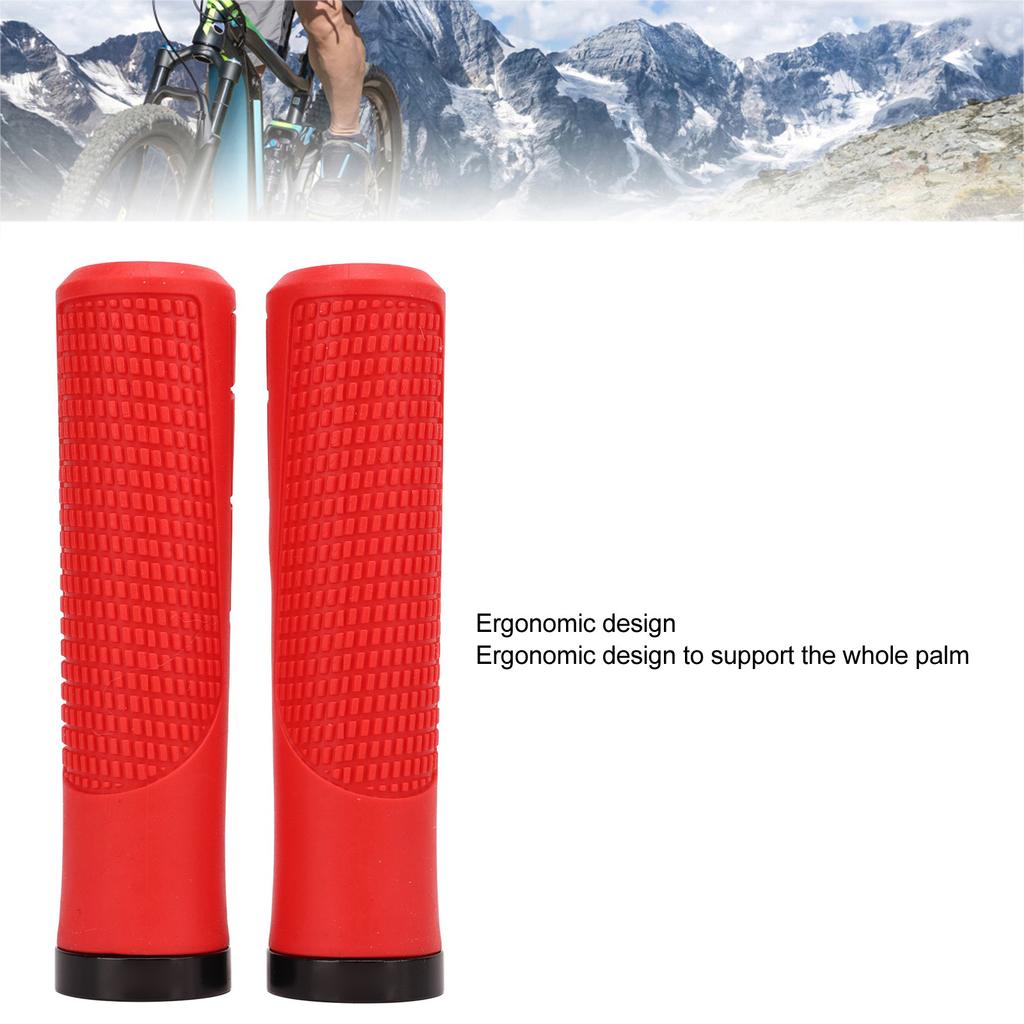 2 PCS Bike Rubber Handlebar Grips Anti Slip Handlebar Cover Shockproof Mountain Bike Handles