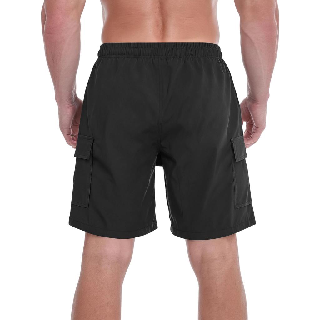 Men's Elastic Waist Lightweight Breathable Casual Sports Shorts with Side Pockets and Adjustable Drawstring for Outdoor Activities