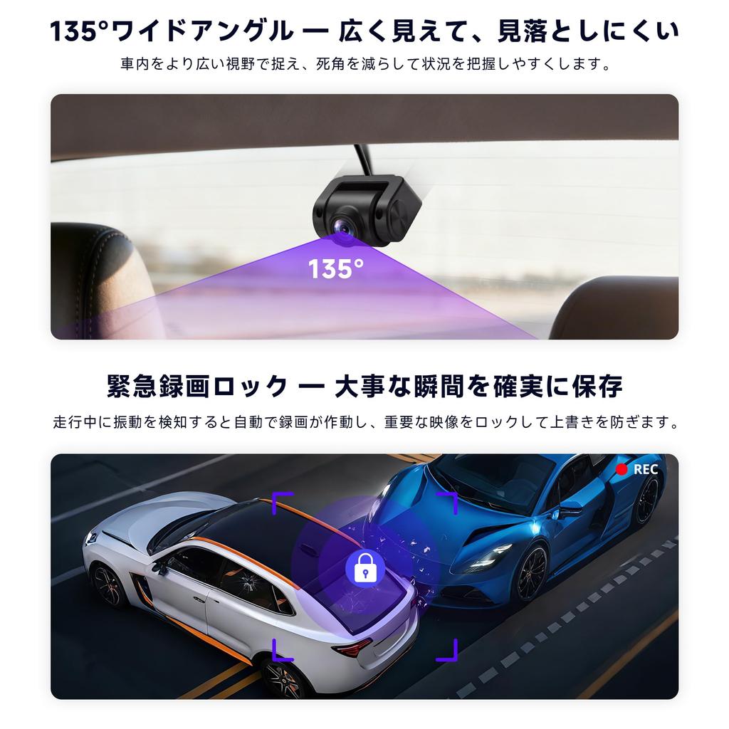 ATOTOEXCEL Interior AHD Starlight Night Wide Loop Parking for V10 and A7 Camera, Front-Facing (Rear Mount), 1080p, 30fps, Vision, 135° Angle,
