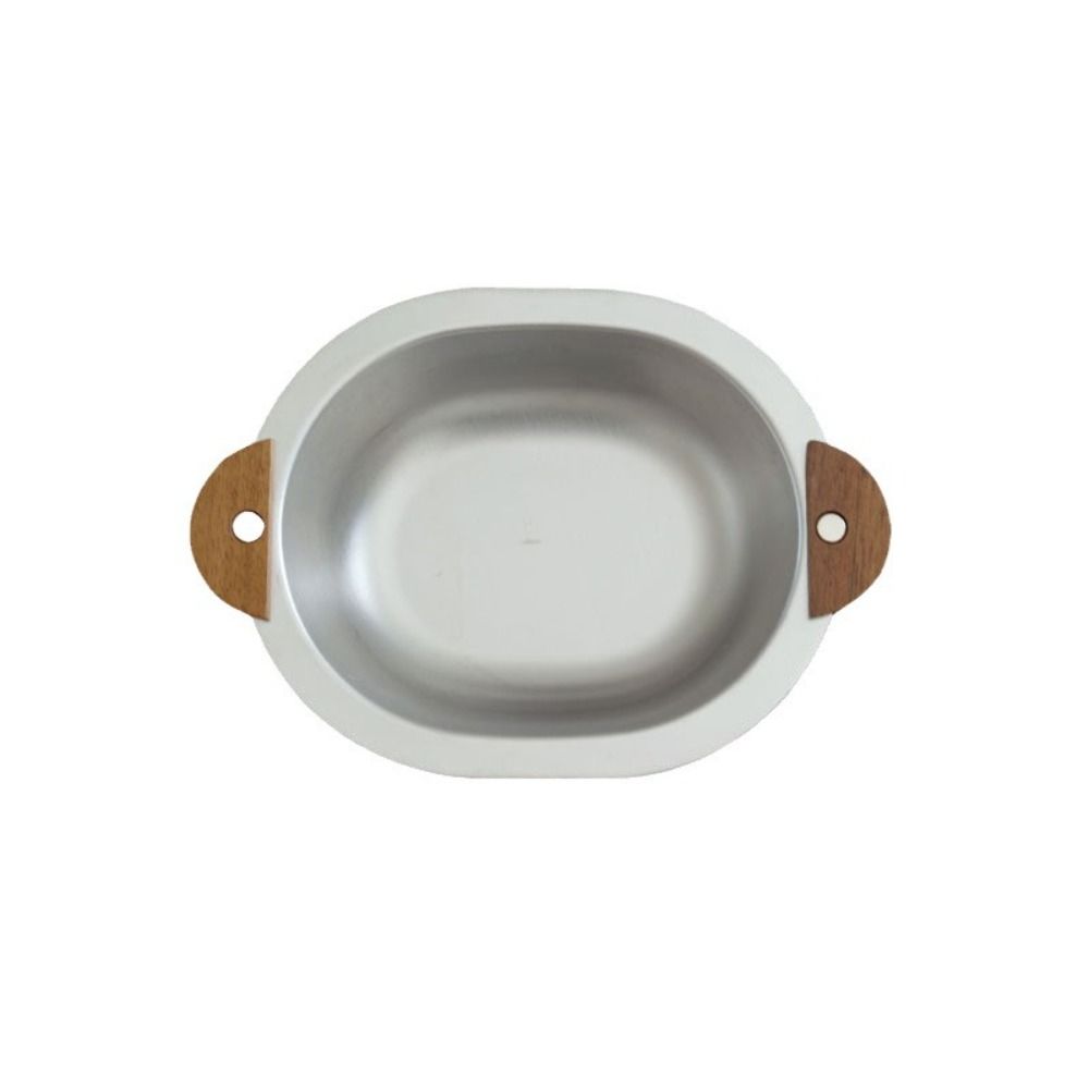 

Double Ears Binaural Salad Bowl Wood Handle Cartoon Bear Kids Dinnerware Baby Bowl Noodles Bowl