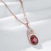 Red Natural Zircon Geometry Pendant Necklace For Women  Rose Gold And Black Plating Vintage Daily Fine Jewelry