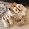 Thick-soled fluffy snow boots for women, velvet warm and cold-proof in winter, low-top cotton shoes snow boots
