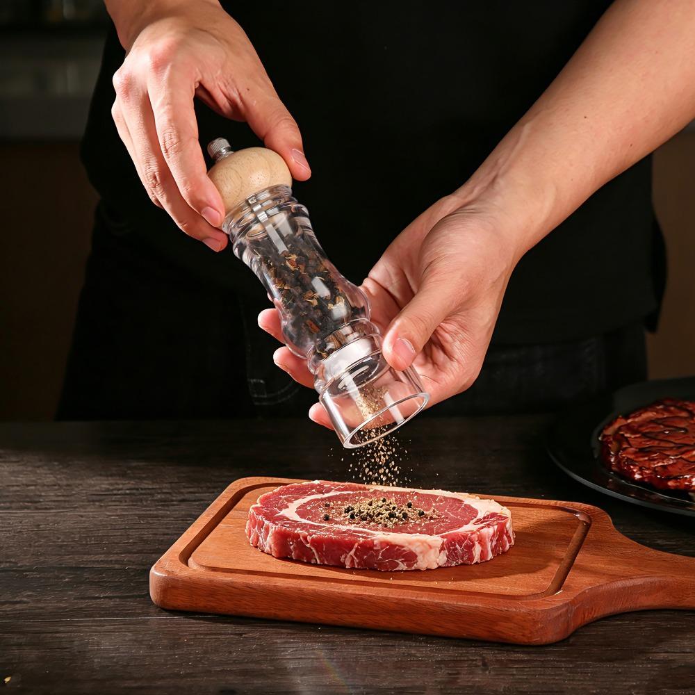 Manual Pepper Salt Mill Adjustable Coarseness Salt and Pepper Grinding Bottle Cooking