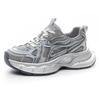 2025 Spring New Trend Thick-soled Dad Shoes Gray Heightened Polish Old Sports Shoes Simple Casual Shoes Women