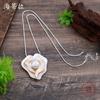 New matte double-layer geometric love long pendant women's fashion versatile three-dimensional heart-shaped long necklace