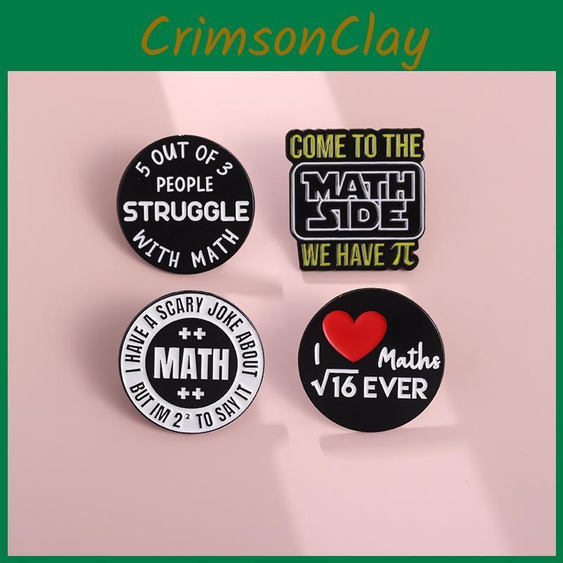 Math Academic Creative Series Cartoon Brooches Unique Metal Pins For Gifts Students