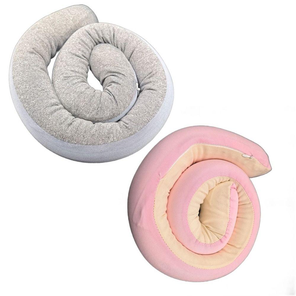 Freely Shapeable Travel Pillow Portable Easy to Storage Travel Neck Pillow Nylon Adjustable Spiral Wrapping Cushio Office