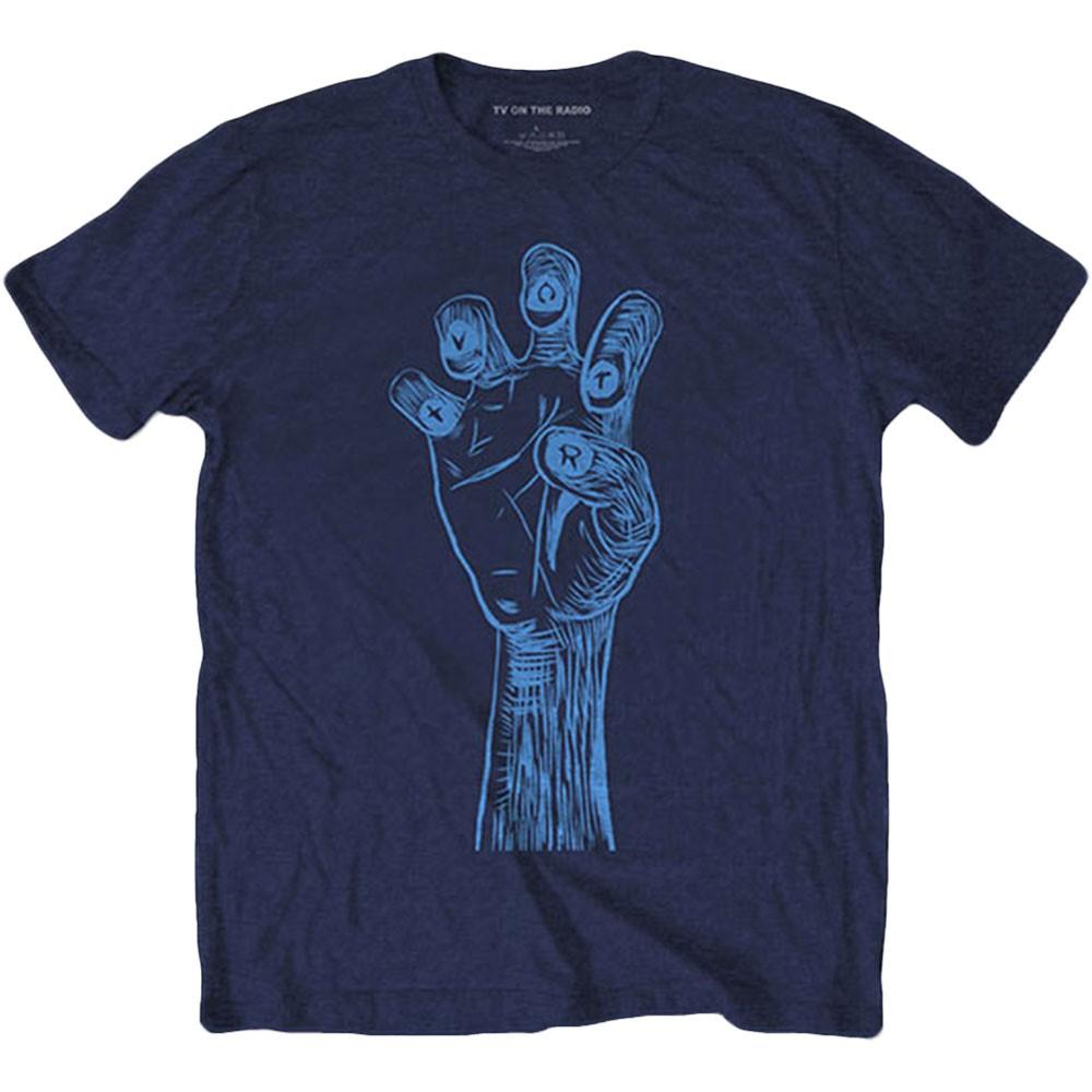 Men's TV On The Radio Brushstroke Hand T-shirt X Navy Blue