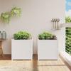 Planters 2 Pcs White Solid Pine Wood