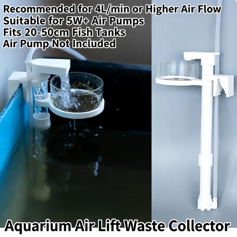 Airlifts Fish Waste Collector for Aquarium Maintenance, Clip On Fishtank Cleaner with Mesh Debris Cup Design for Tanks Cleaning