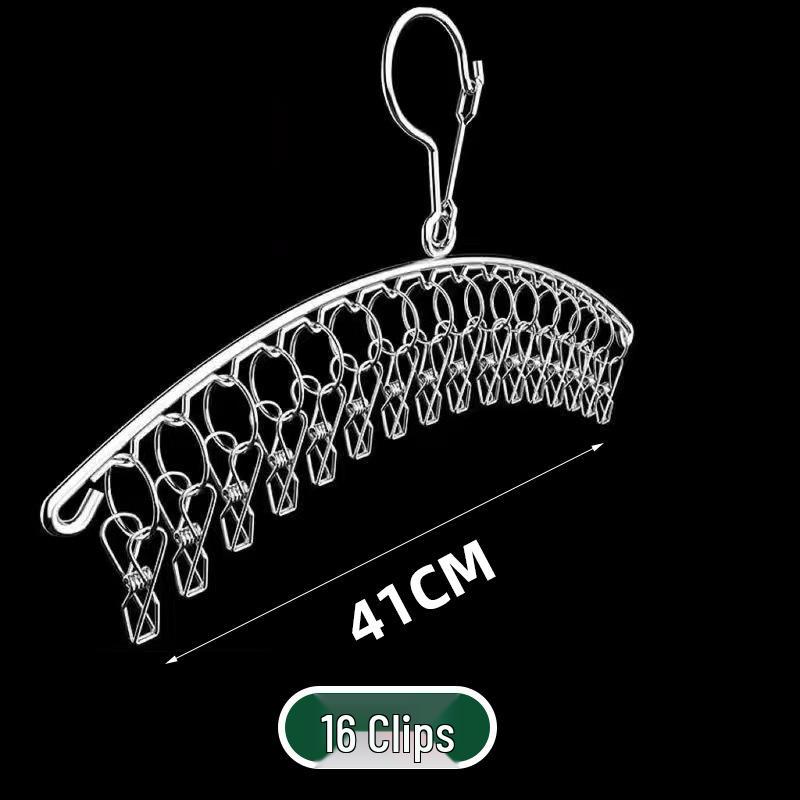 Multifunctional Stainless Steel Drying Rack with Sock Clips and Clothes Pegs
