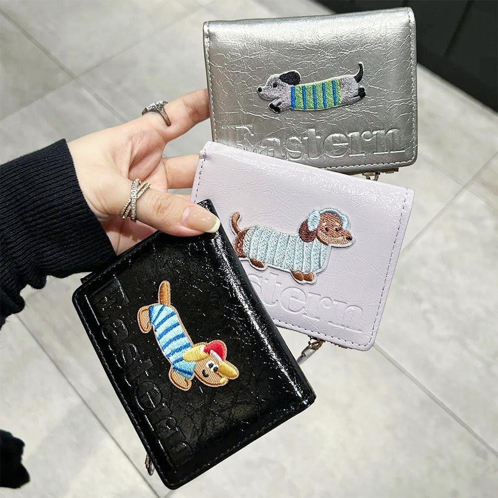 Fashion PU Leather Short Wallet Large Capacity Lightweight Card Bag Wallet Cute Cartoon Women Wallet