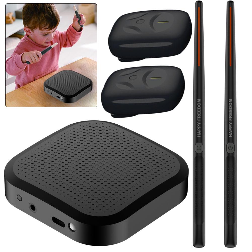 Air Drum with Drumsticks Portable Electronic Virtual Air Drum Drumsticks Pedals Smart Electronic Drum Set Gift for Adults Kids