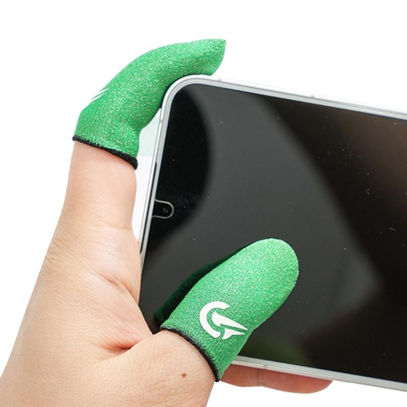 Breathable Silver Fiber Touch Display Finger Covers 360 Degree Fit Anti Slip Gaming Accessories for Mobile Devices 2pcs