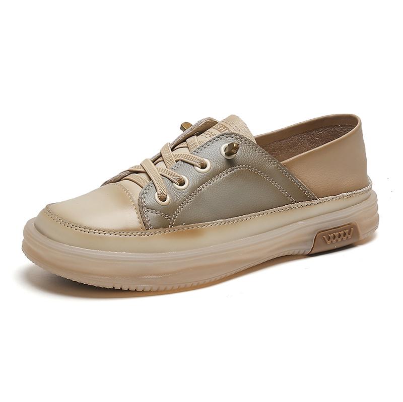 Fashion GKTINOO Genuine Cow Leather Women Sneakers Plus Size Spring Autumn Ladies Casual Shoes Retro Vulcanized Woman Summer Loafers