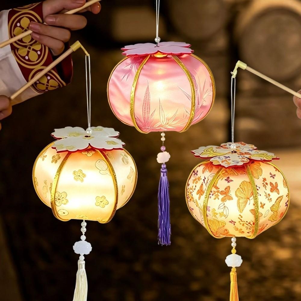 with Tassel Chinese Persimmon Light Traditional Portable Glowing Lamp  Mid Autumn