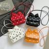 Fashion Versatile Women Mini Shoulder Bag PU Leather Polka Dot Print Underarm Bag Bow Design Crossbody Bag